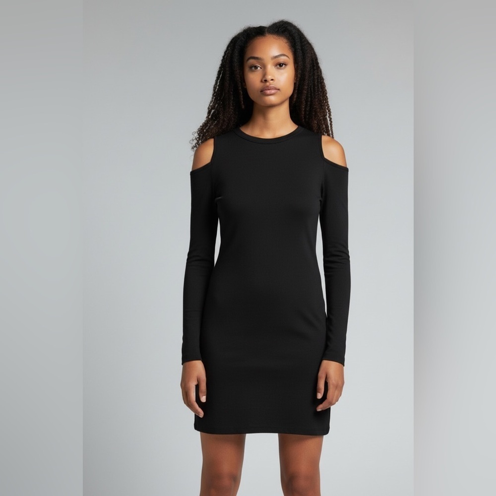 NWT Zara Ribbed W&B Cold Shoulder Dress